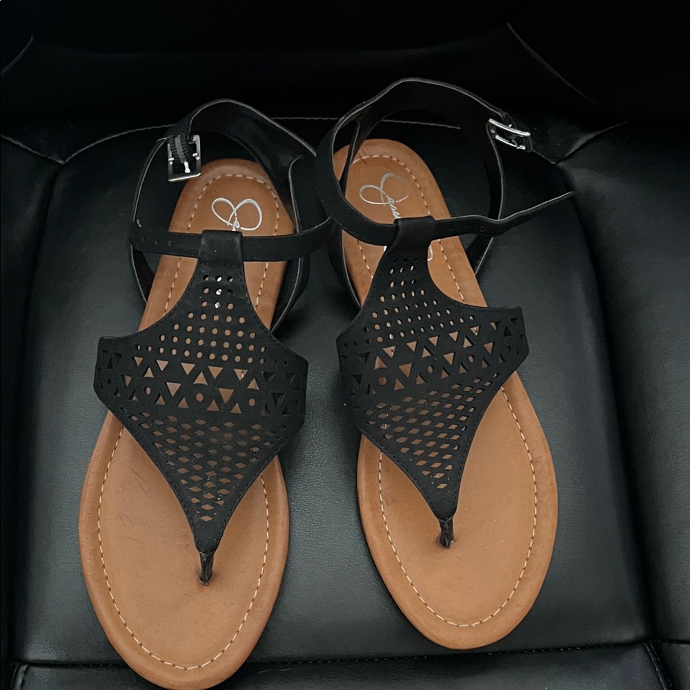 Jessica Simpson Black Cutout Sandals